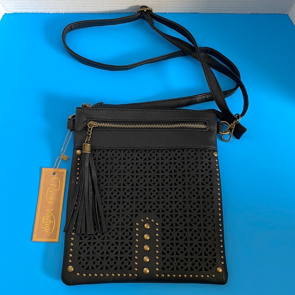 Revive Vintage Black Crossbody Bag NWT